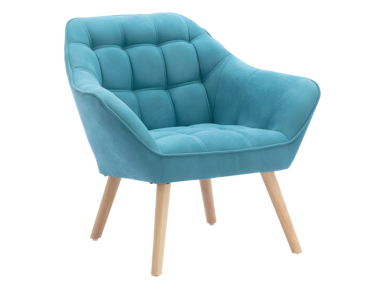 Canapé 2 places et fauteuil en tissu bleu CASERTA