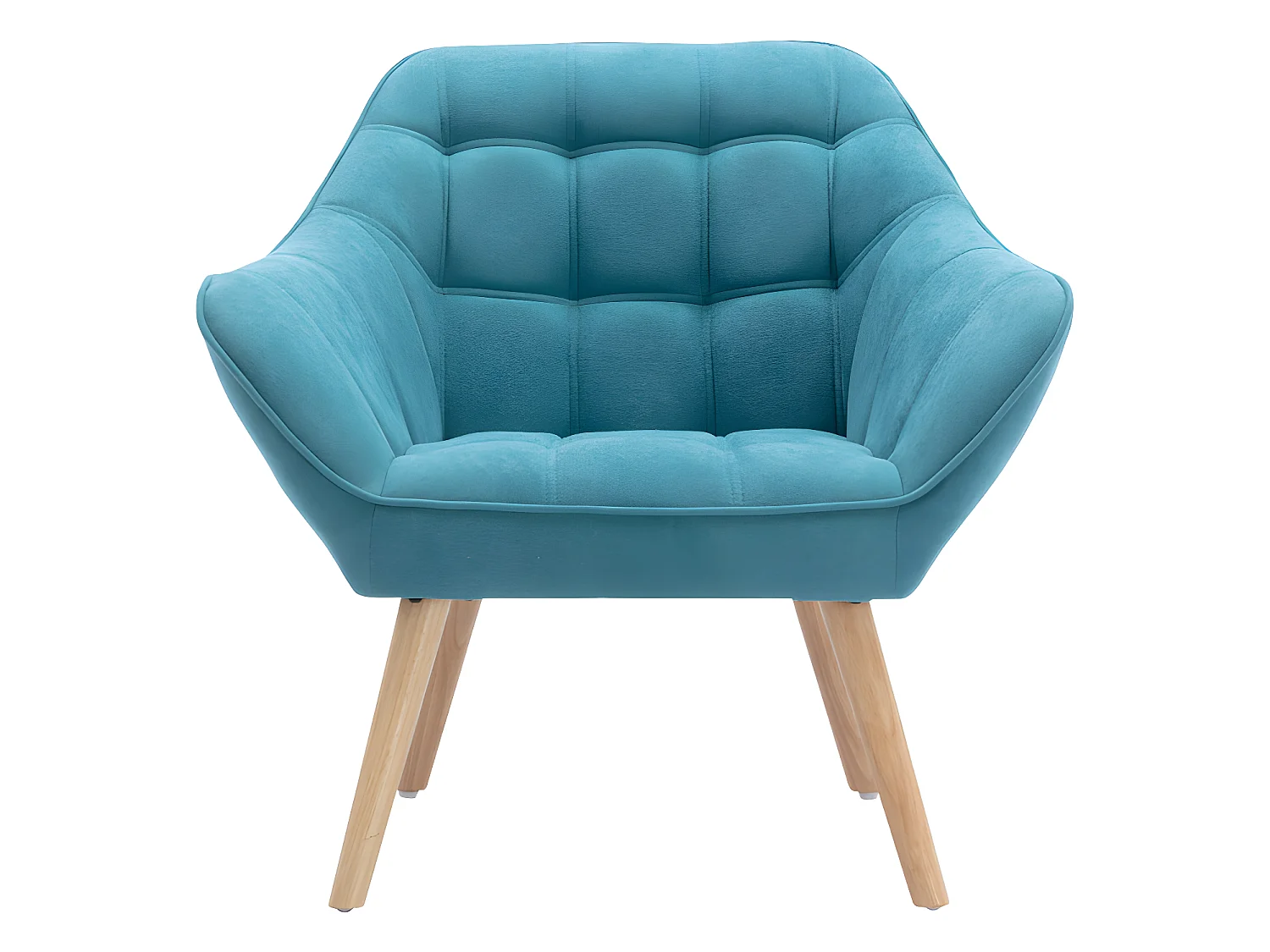 Canapé 2 places et fauteuil en tissu bleu CASERTA