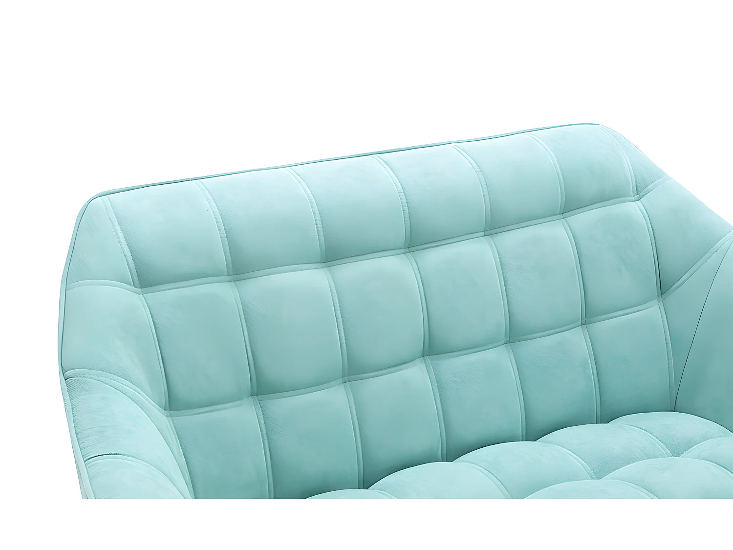 Divano 2 posti e poltrona in Tessuto Verde acqua - CASERTA