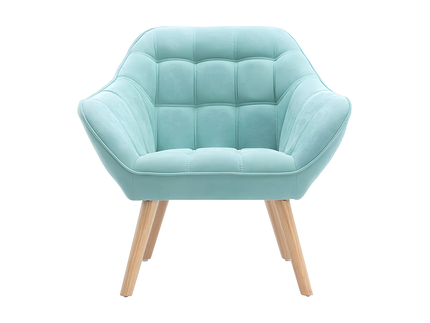 Canapé 2 places et fauteuil en tissu vert d'eau CASERTA