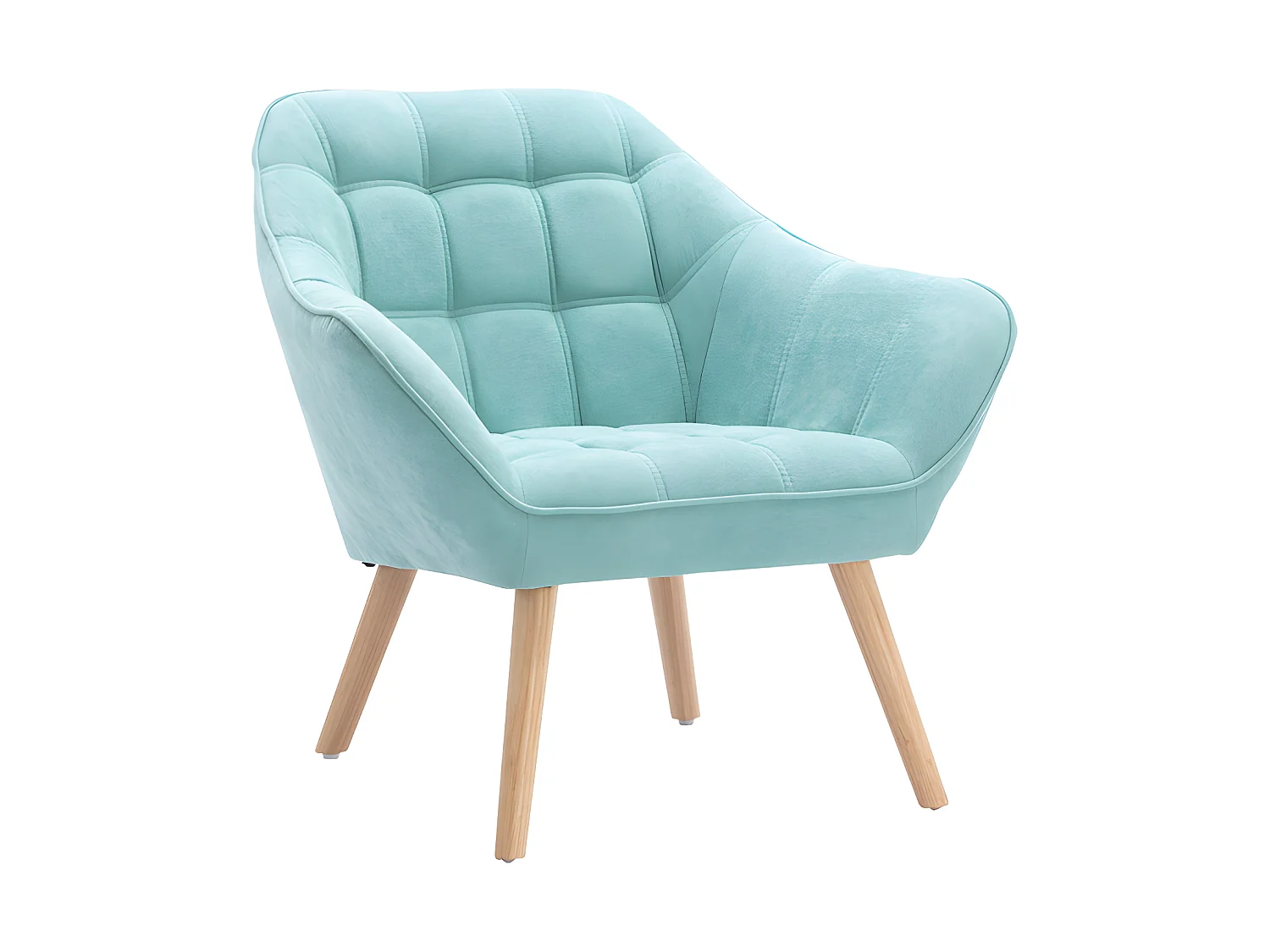 Canapé 2 places et fauteuil en tissu vert d'eau CASERTA