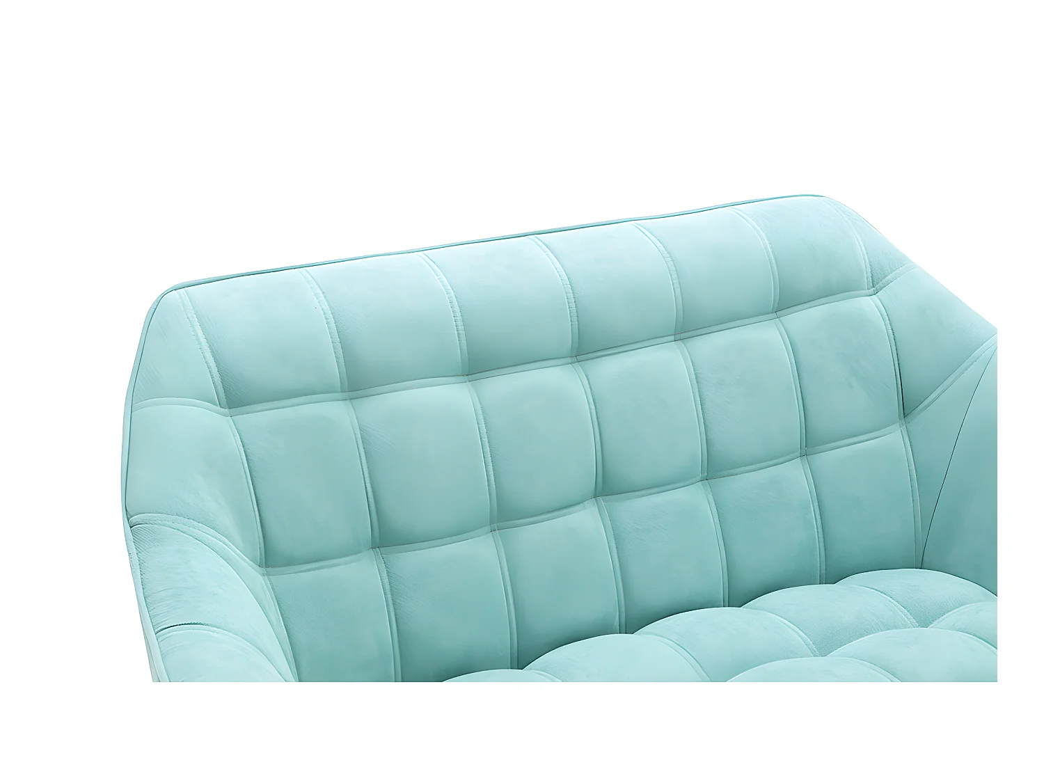 Canapé 2 places et fauteuil en tissu vert d'eau CASERTA