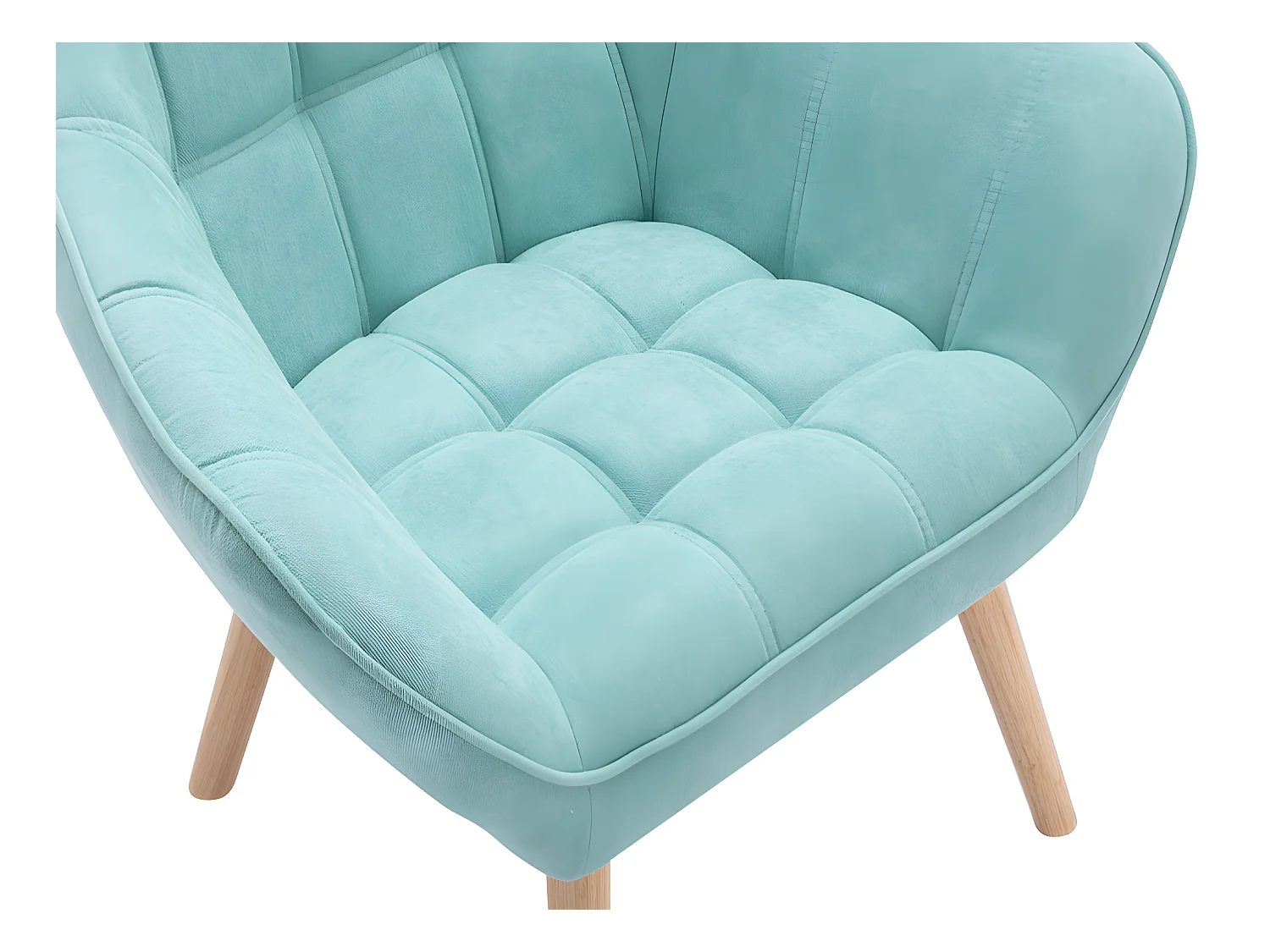 Canapé 2 places et fauteuil en tissu vert d'eau CASERTA