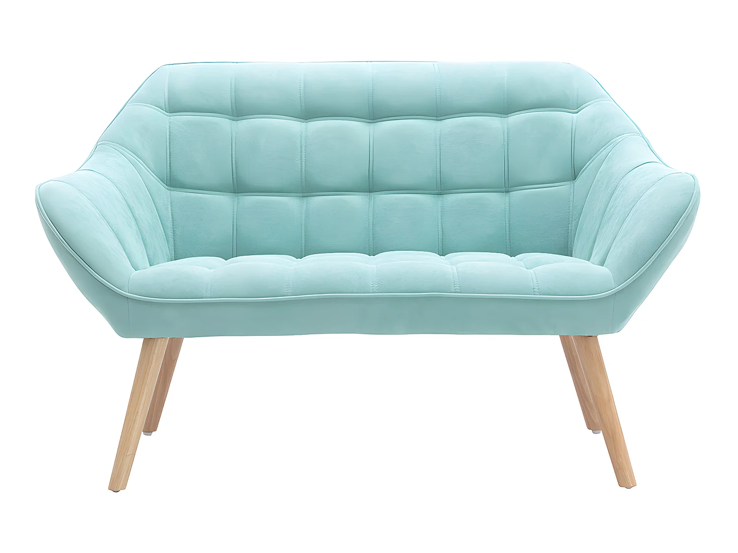 Kanapa 2-osobowa i fotel CASERTA z tkaniny w kolorze turkusowym