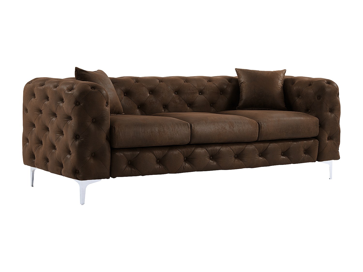Chesterfield Sofa 3-Sitzer - Mikrofaser - Vintage-Leder-Optik - EDWINA günstig online kaufen