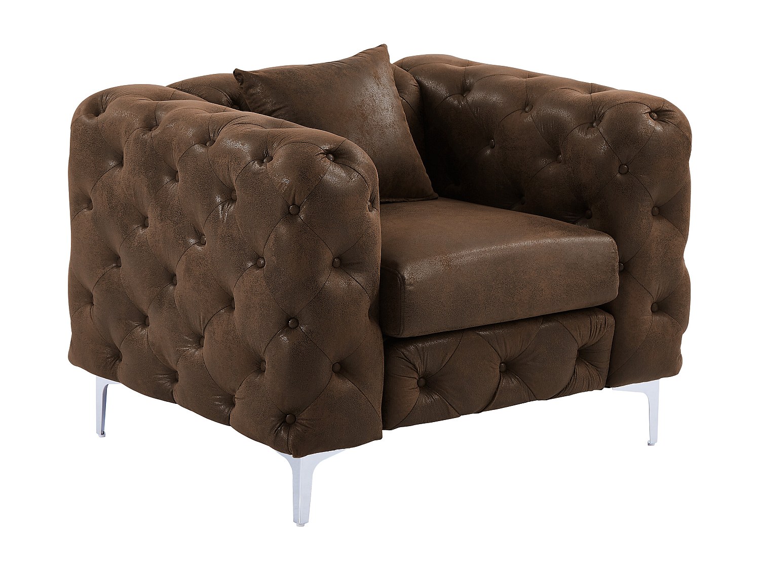 Chesterfield-Sessel - Mikrofaser - Vintage-Leder-Optik - EDWINA günstig online kaufen