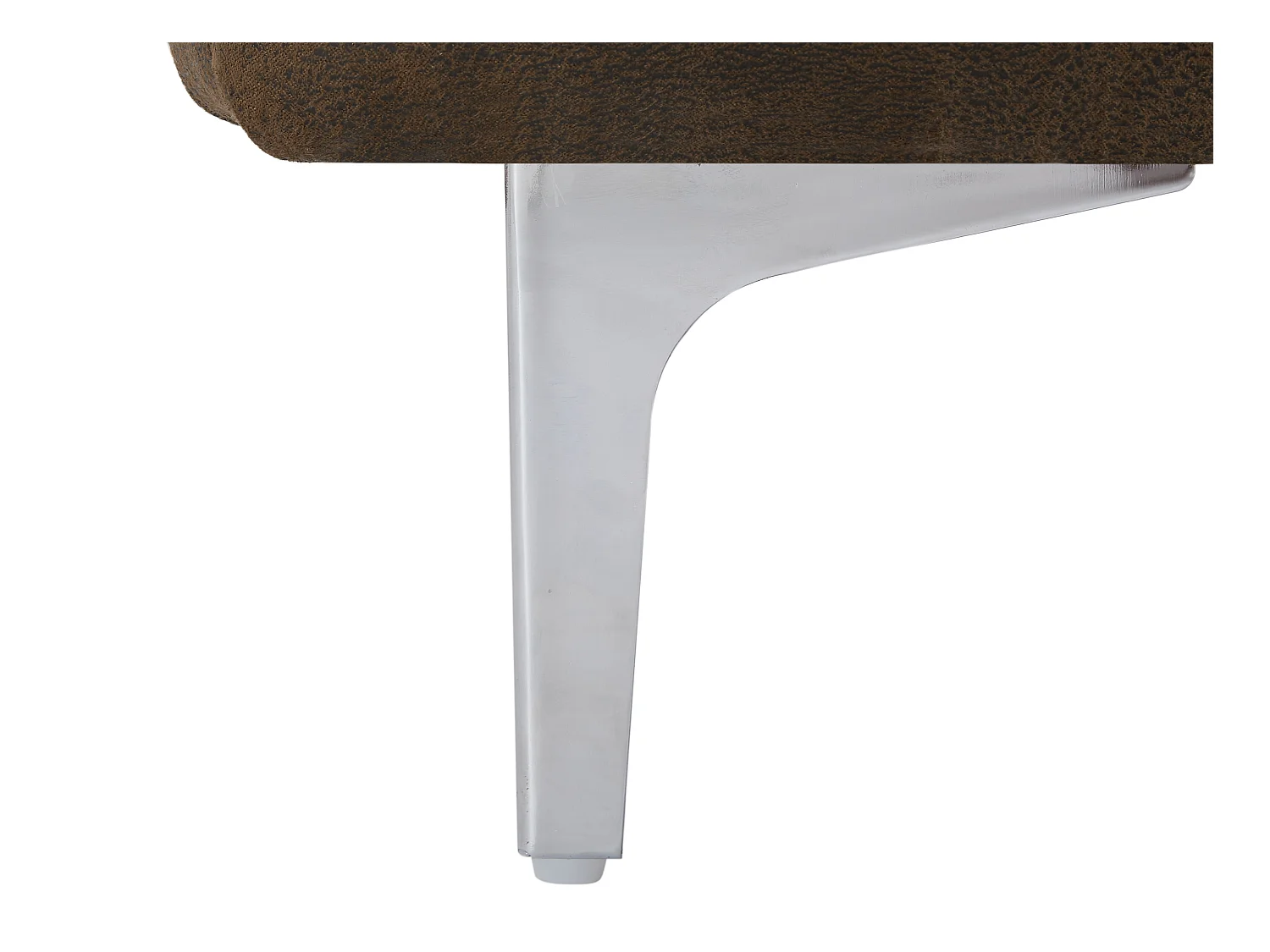 Puf chesterfield de microfibra con acabado de piel envejecida EDWINA