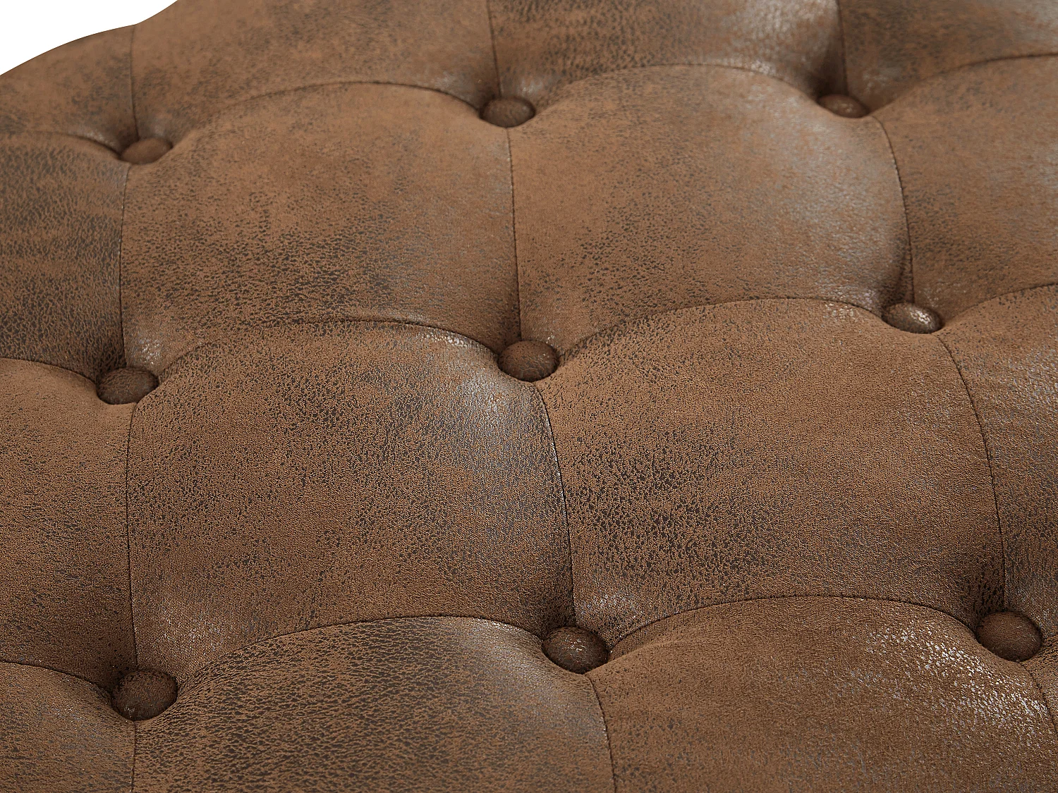 Chesterfield-Hocker - Mikrofaser - Vintage-Leder-Optik - EDWINA