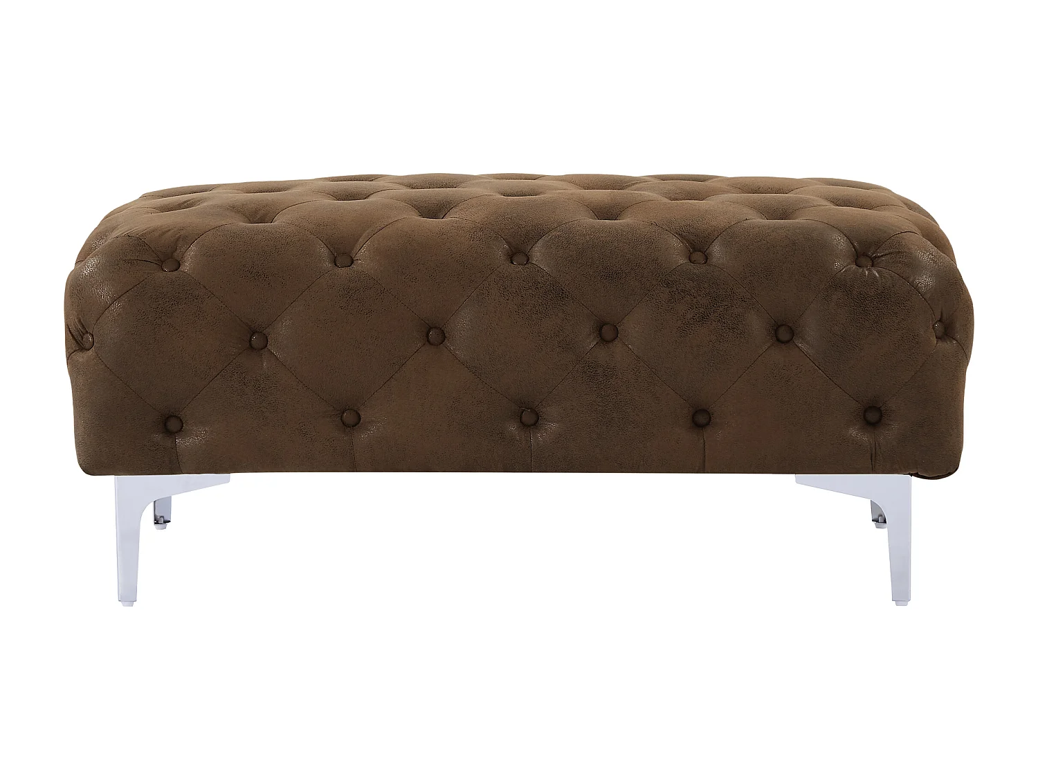 Chesterfield-Hocker - Mikrofaser - Vintage-Leder-Optik - EDWINA