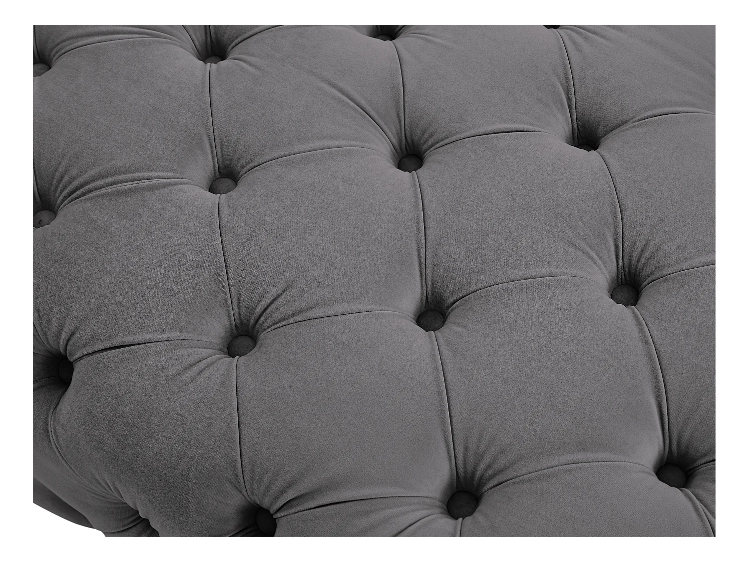 Pouf Chesterfield in Velluto Antracite - EDWINA