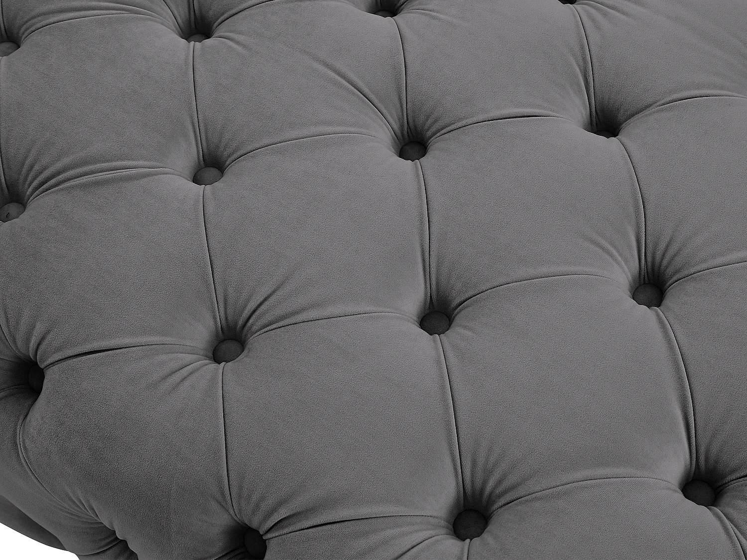 Chesterfield-Hocker - Samt - Anthrazit - EDWINA