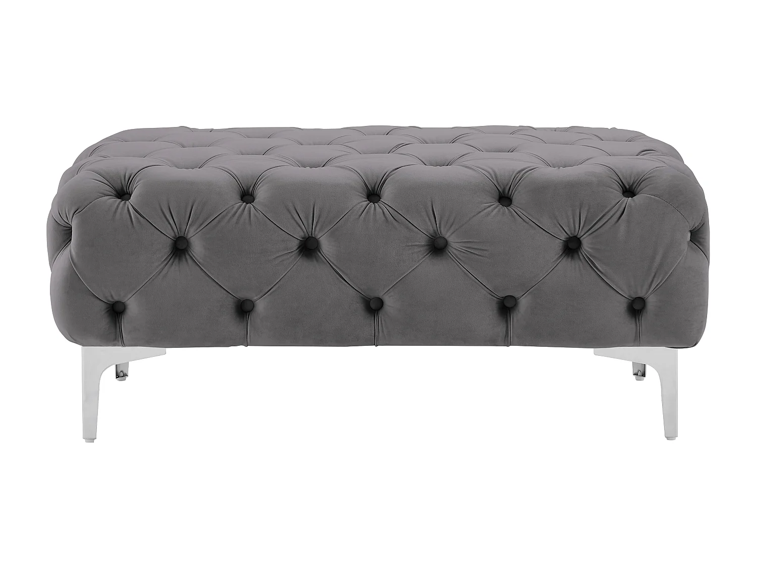 Chesterfield-Hocker - Samt - Anthrazit - EDWINA