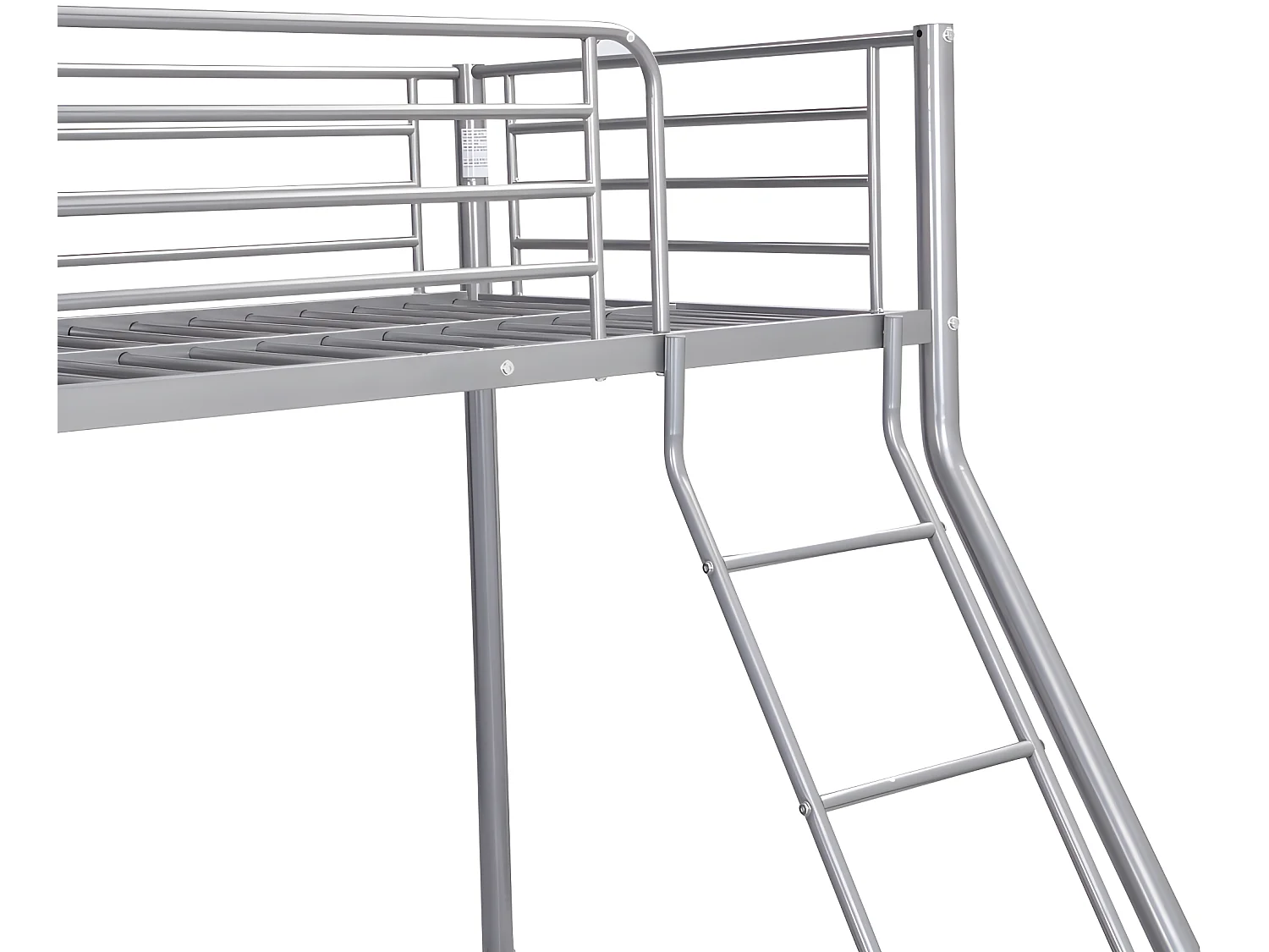 Etagenbett - 90 & 140 x 190 cm - Stahl - Silber + Matratze - ELEVATIO IV