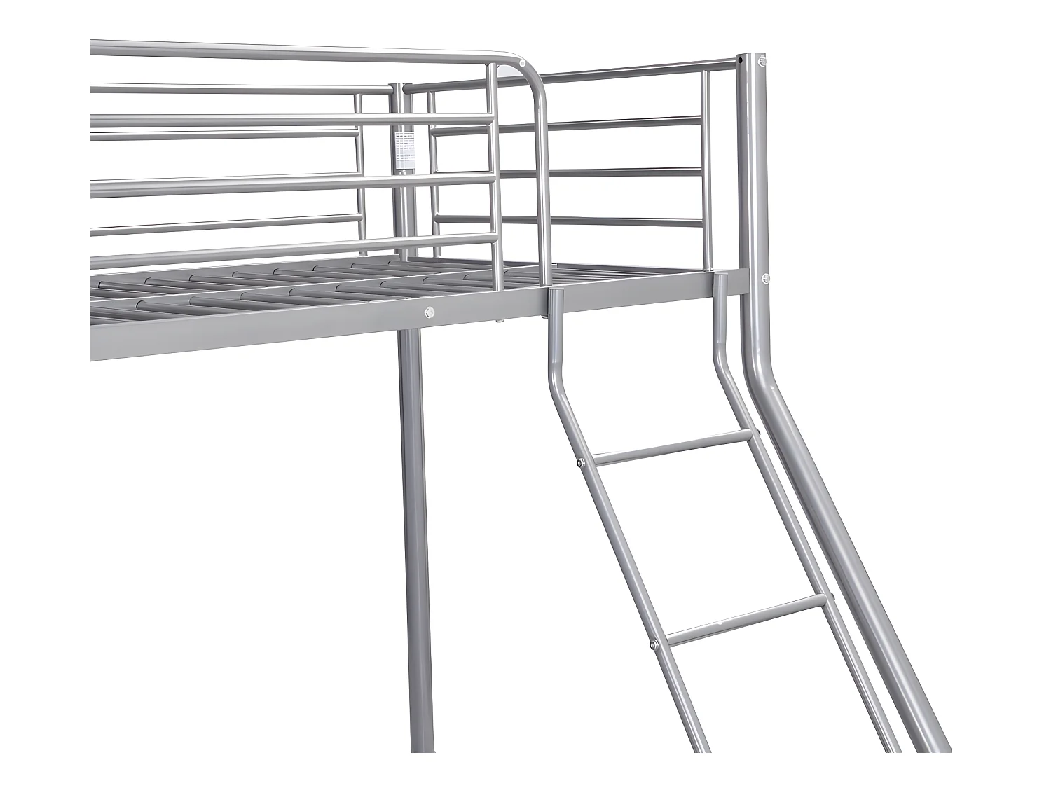 Lits superposés ELEVATIO IV - 90 et 140 x 190 cm - Acier - Argent + matelas