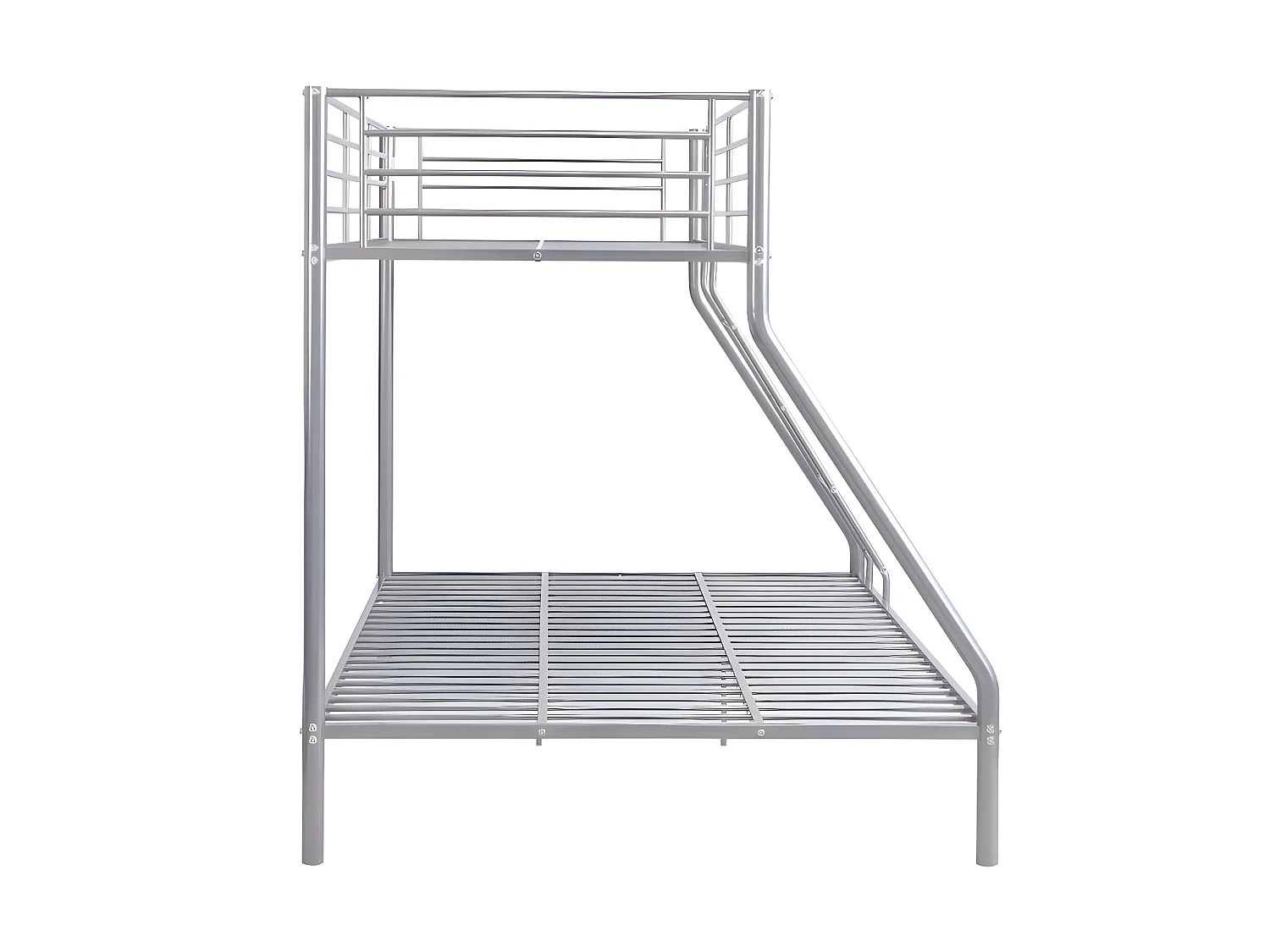 Lits superposés ELEVATIO IV - 90 et 140 x 190 cm - Acier - Argent + matelas