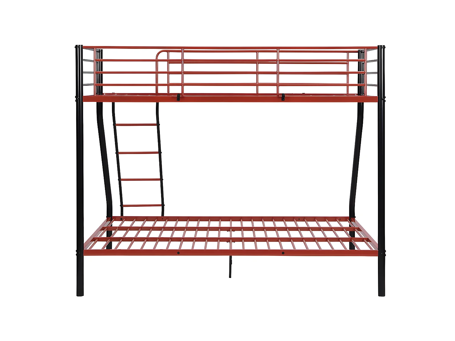 Litera ELEVATIO IV - 90 x 190 cm - Acero - Negro y rojo + colchón