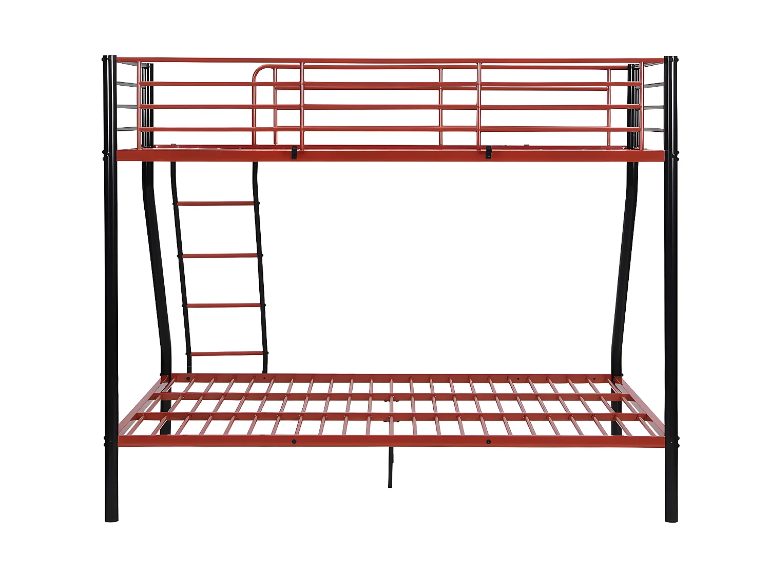 Litera ELEVATIO IV - 90 x 190 cm - Acero - Negro y rojo + colchón