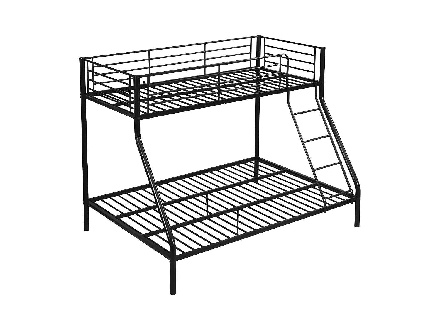 Etagenbett + Matratze - 90 & 140 x 190 cm - Stahl - Schwarz - ELEVATIO IV