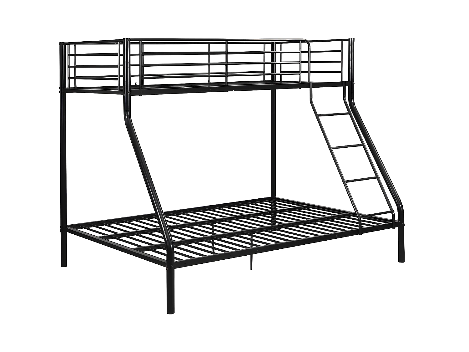 Etagenbett + Matratze - 90 & 140 x 190 cm - Stahl - Schwarz - ELEVATIO IV