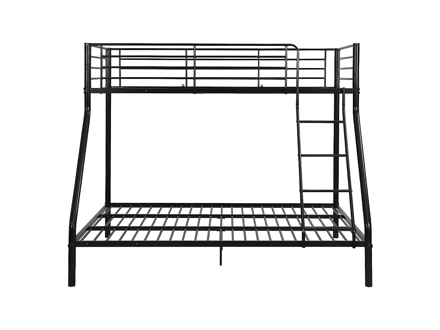 Etagenbett + Matratze - 90 & 140 x 190 cm - Stahl - Schwarz - ELEVATIO IV