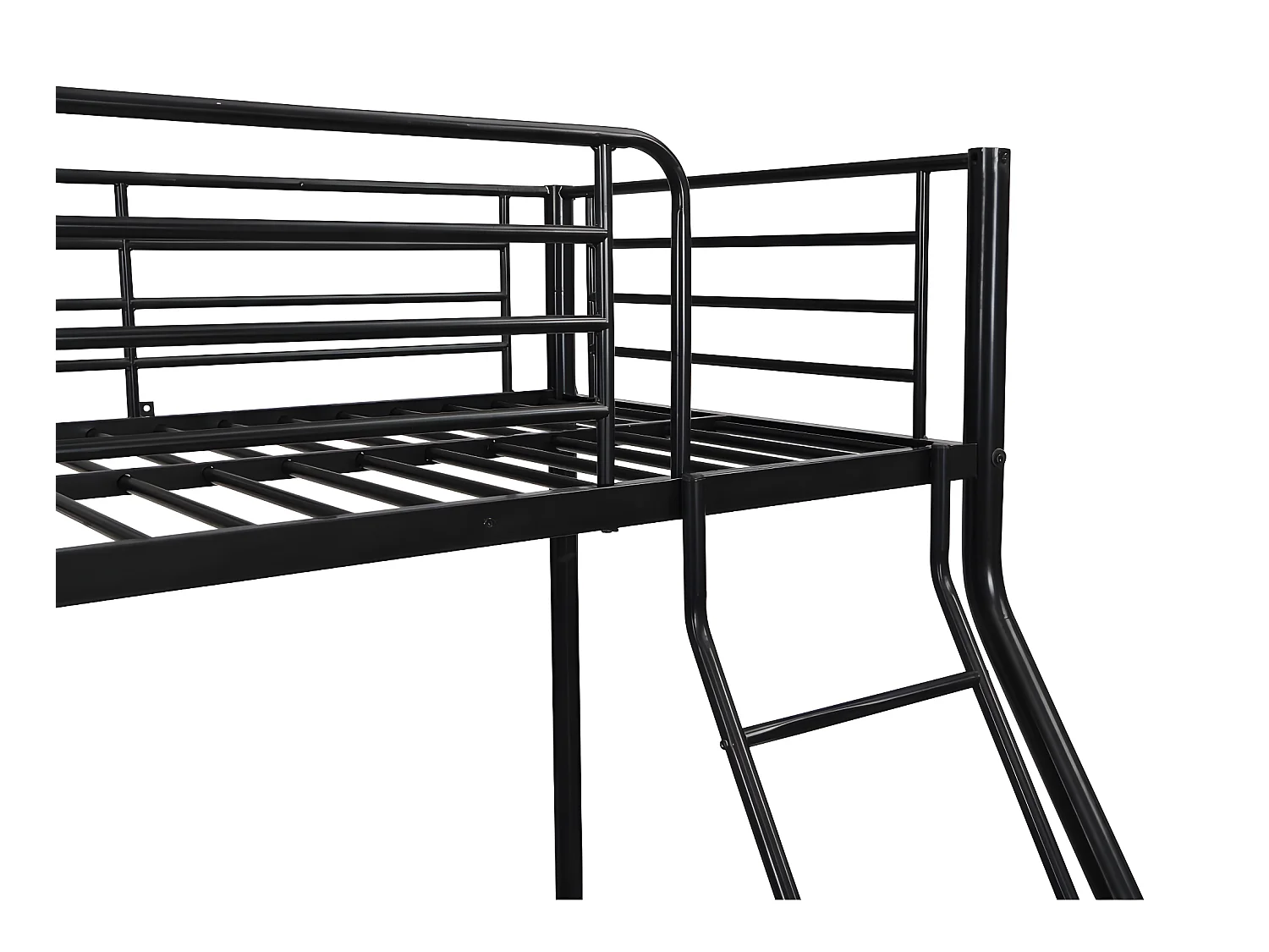 Etagenbett + Matratze - 90 & 140 x 190 cm - Stahl - Schwarz - ELEVATIO IV