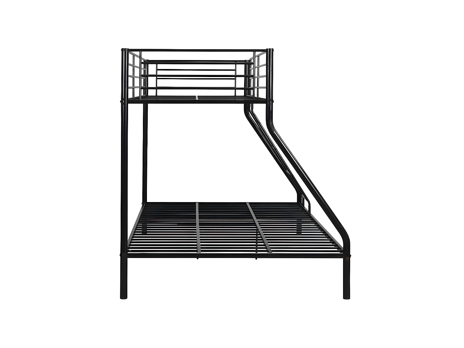 Etagenbett + Matratze - 90 & 140 x 190 cm - Stahl - Schwarz - ELEVATIO IV