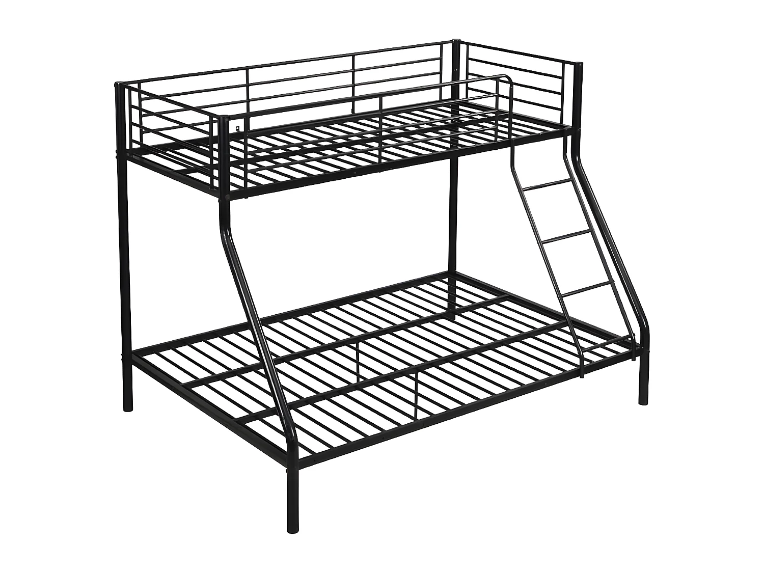 Etagenbett + Matratze - 90 & 140 x 190 cm - Stahl - Schwarz - ELEVATIO IV