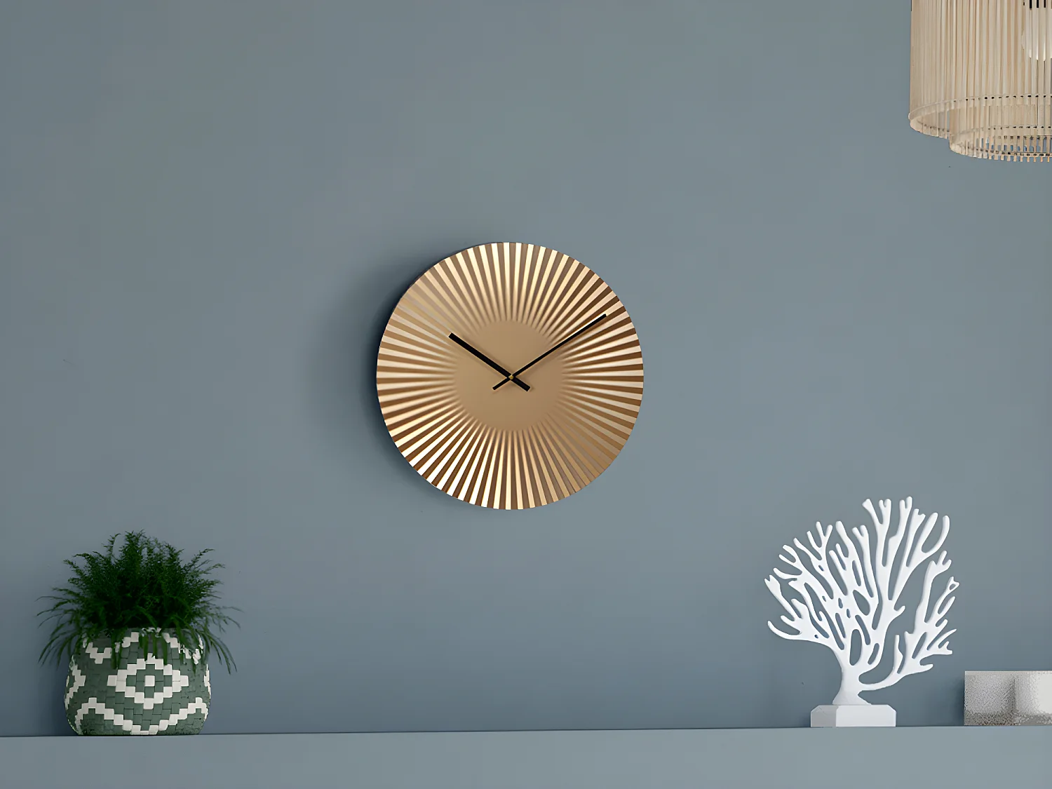Reloj de pared design - D. 50 cm - metal - Dorado - FELINAR