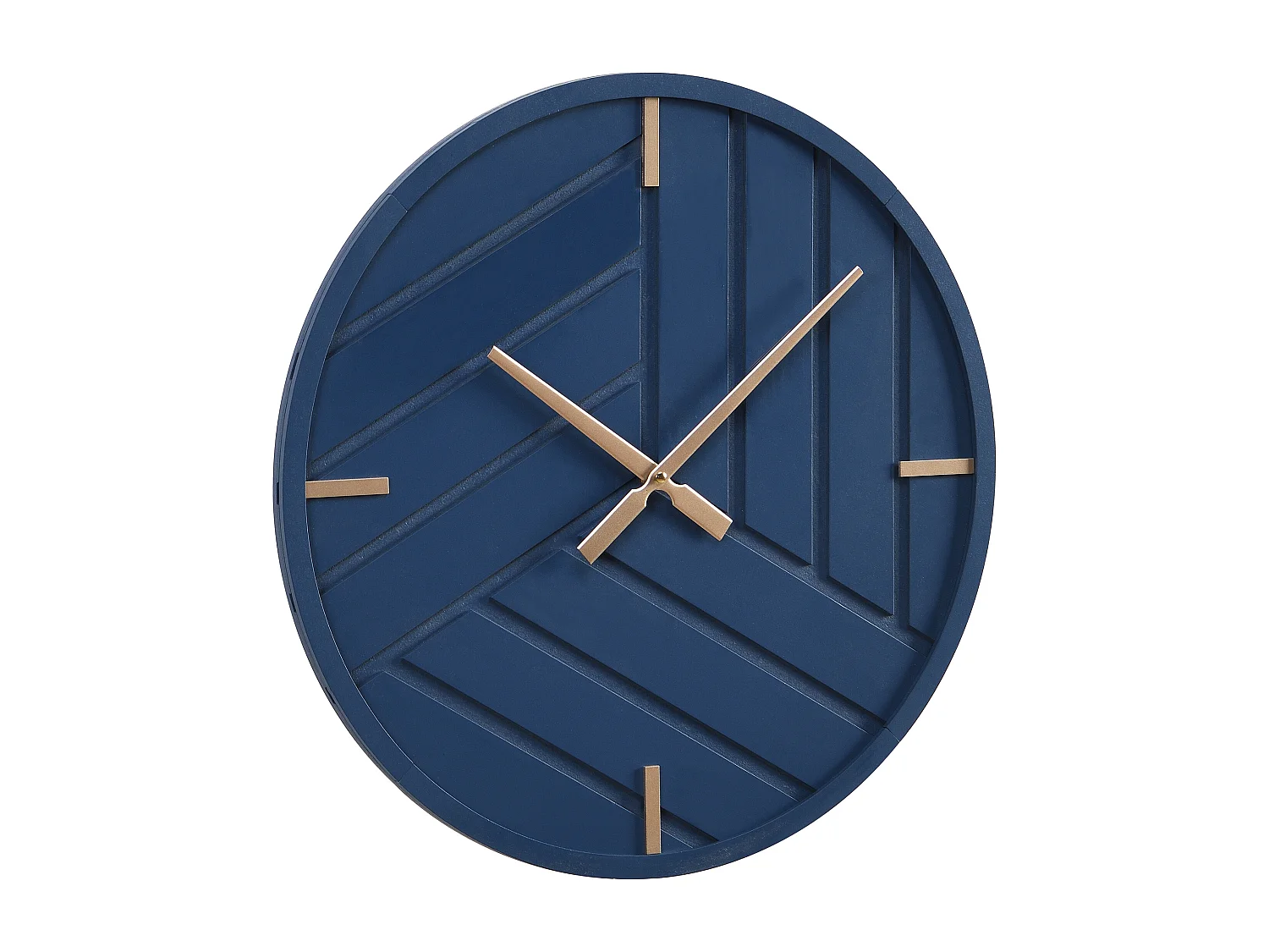 Moderne wandklok - D. 50 cm - Blauw en goudkleurig - HERTI