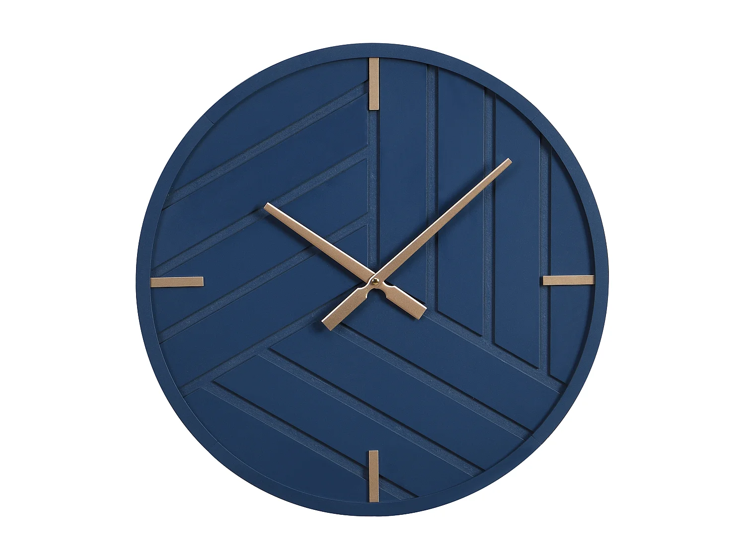 Moderne wandklok - D. 50 cm - Blauw en goudkleurig - HERTI