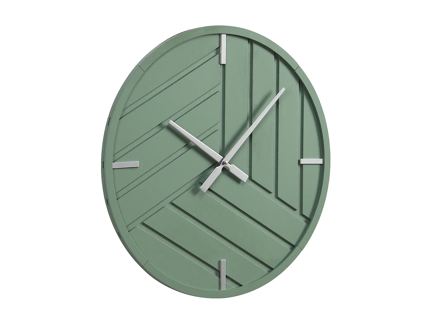 Wanduhr - D. 50 cm - MDF - Grün & Silberfarben - HERTI