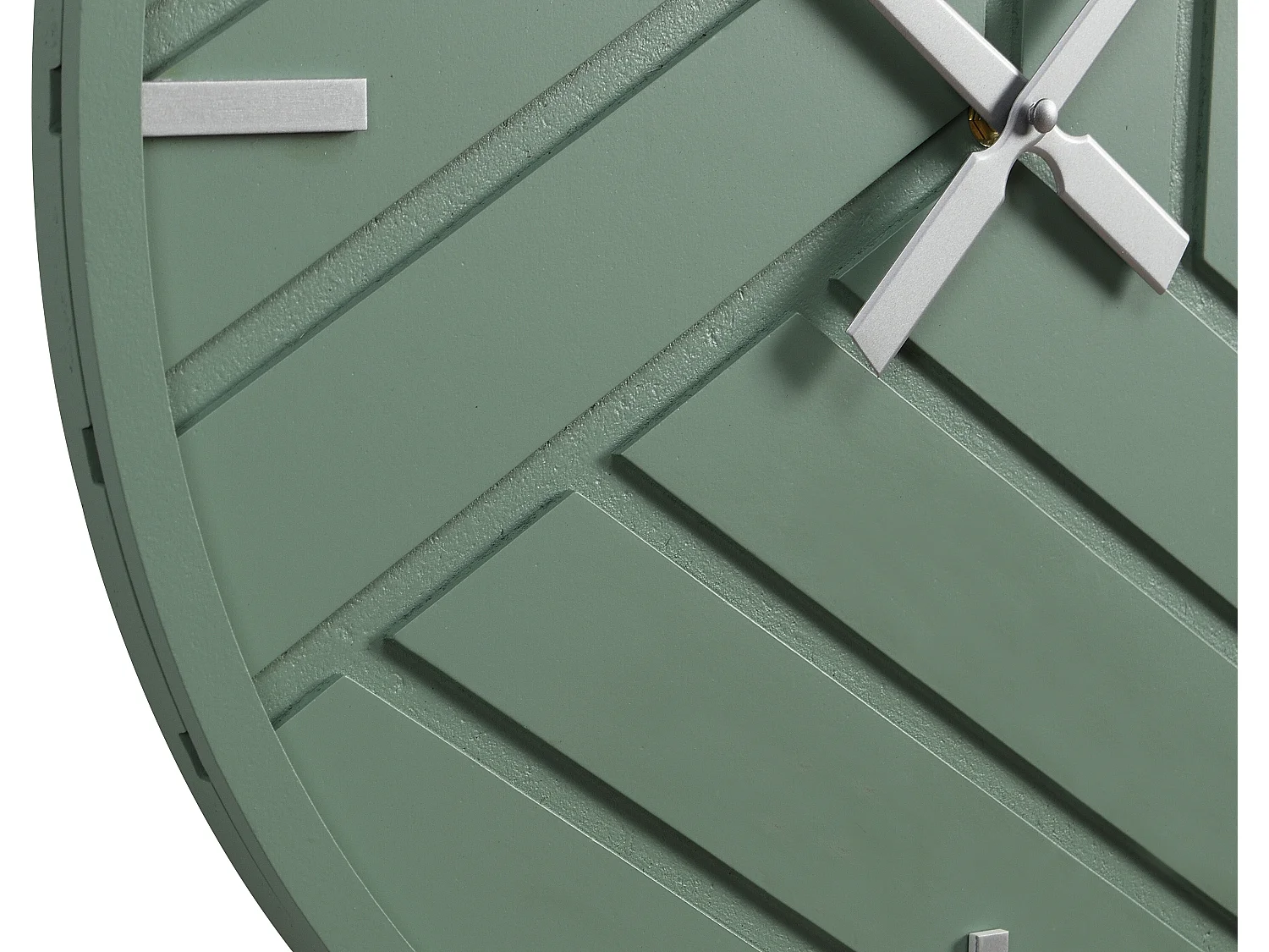 Wanduhr - D. 50 cm - MDF - Grün & Silberfarben - HERTI