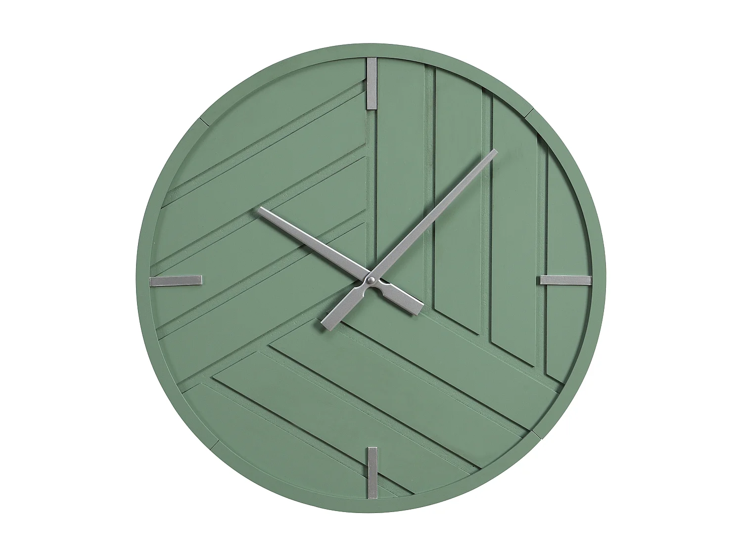 Wanduhr - D. 50 cm - MDF - Grün & Silberfarben - HERTI