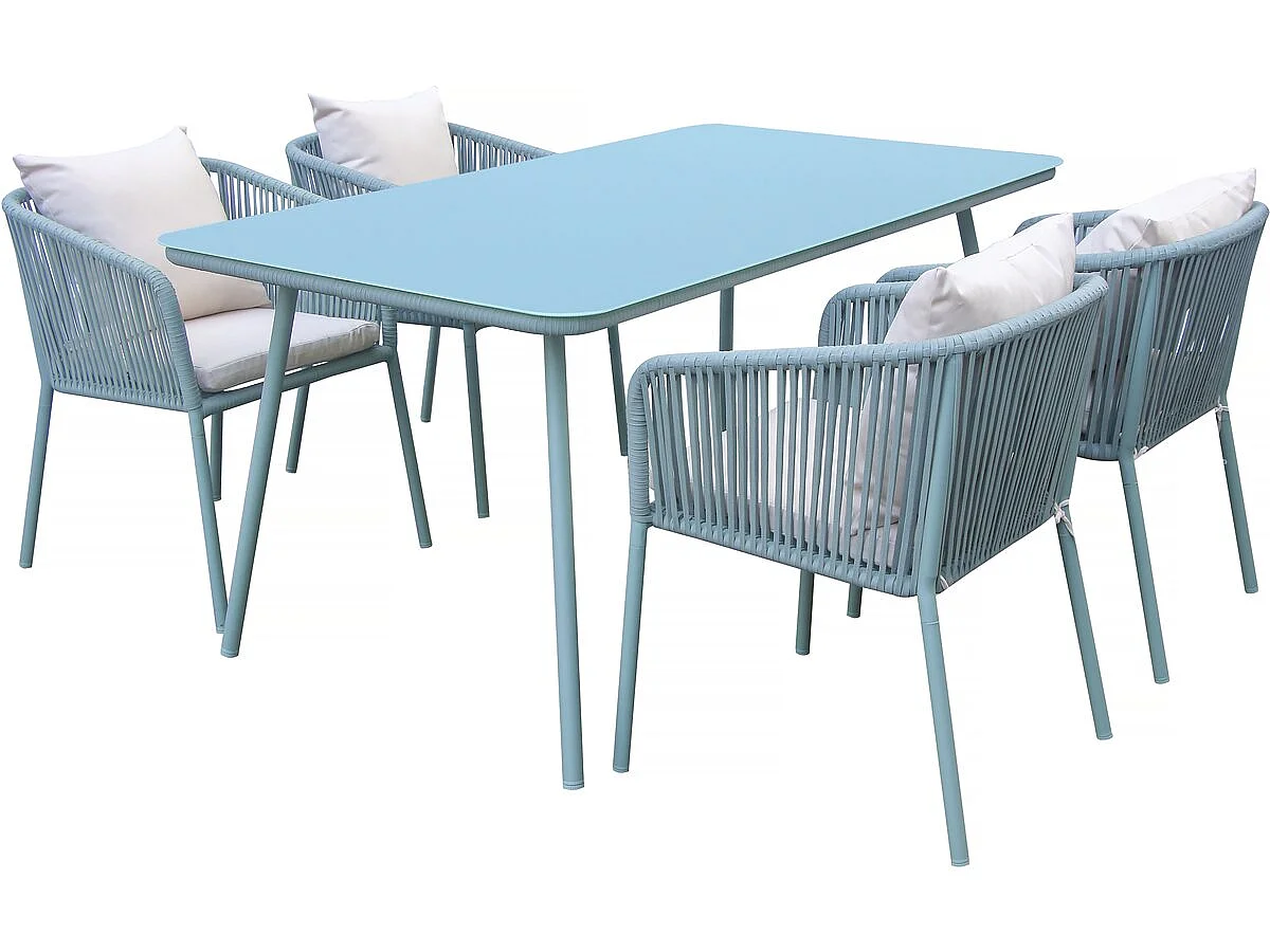 Salon de jardin repas  "Léna" - 194 x 70 x 73 cm - Vert