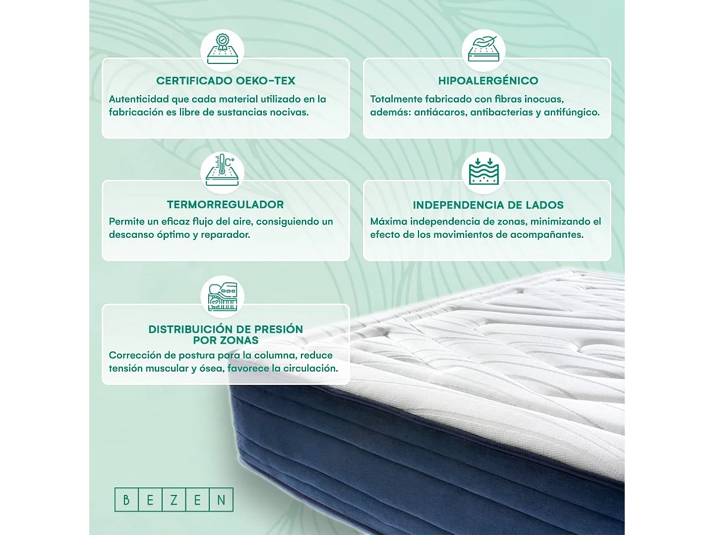 Colchón de Muelles Ensacados Nirvana Gran Hotel |30 cm | Firmeza Media / Alta 120X200 | Efecto Relax | Certificados Sanitized® y Oeko-Tex®