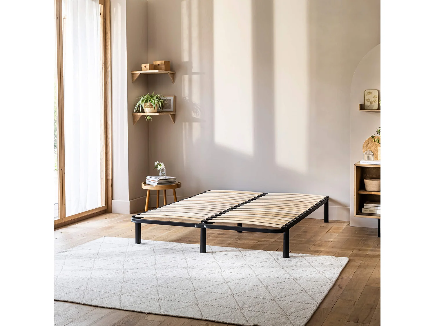 Sommier cadre à lattes métal en kit 140x190