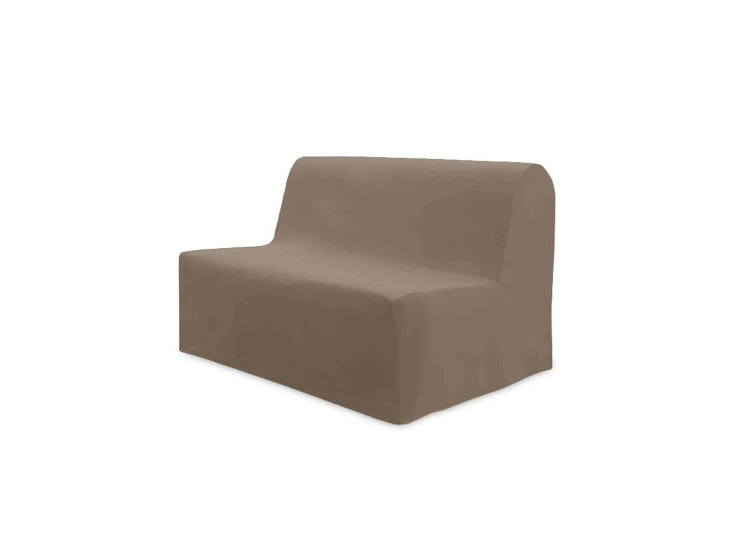 Housse de BZ unie 100% coton taupe 140 cm