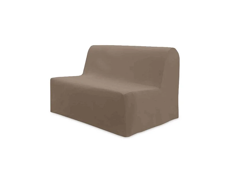 Housse de BZ unie 100% coton taupe 140 cm