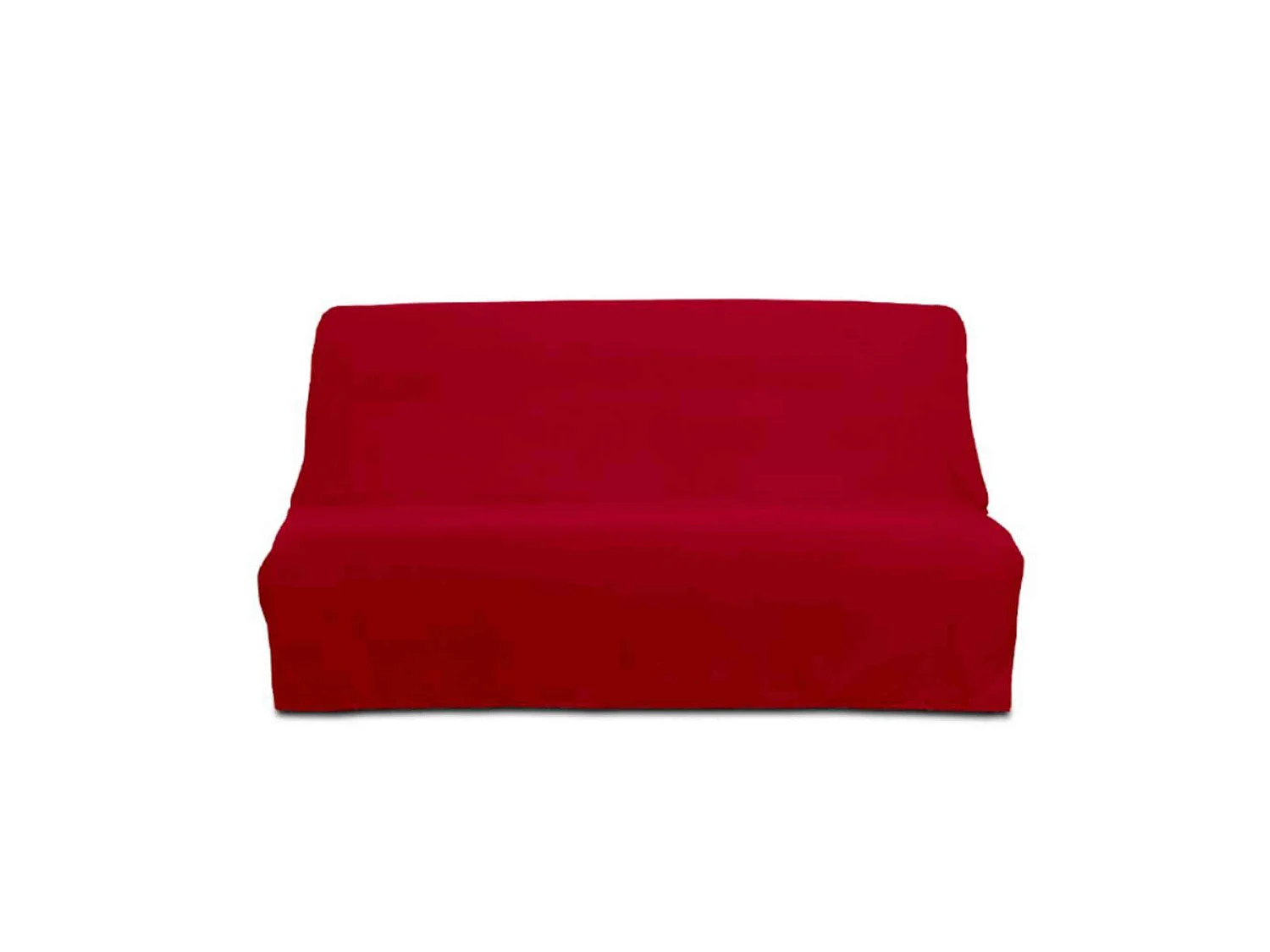 Housse de clic-clac unie 100% coton rouge 140x190