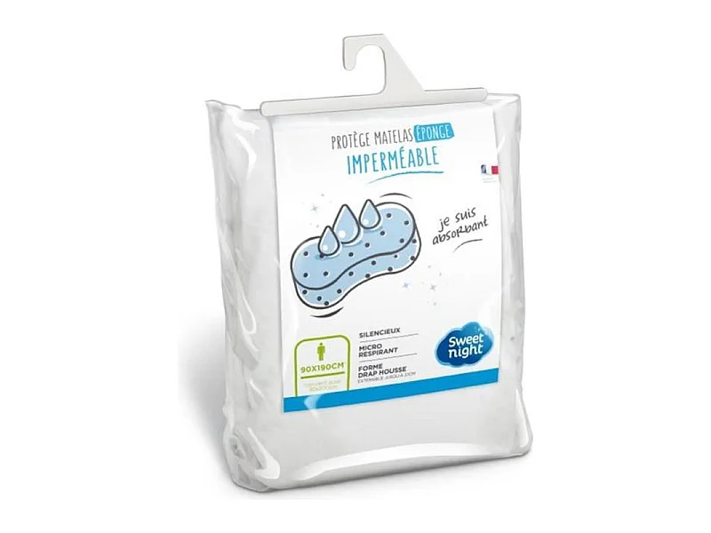 Protège-matelas bouclette SWEETNIGHT SIMON 90x190/200 cm imperméable et respirant