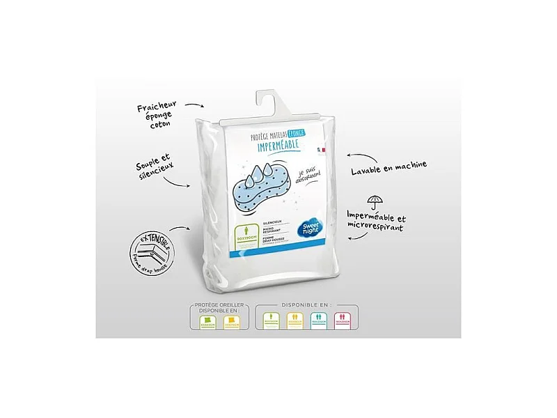 Protège-matelas bouclette SWEETNIGHT SIMON 90x190/200 cm imperméable et respirant