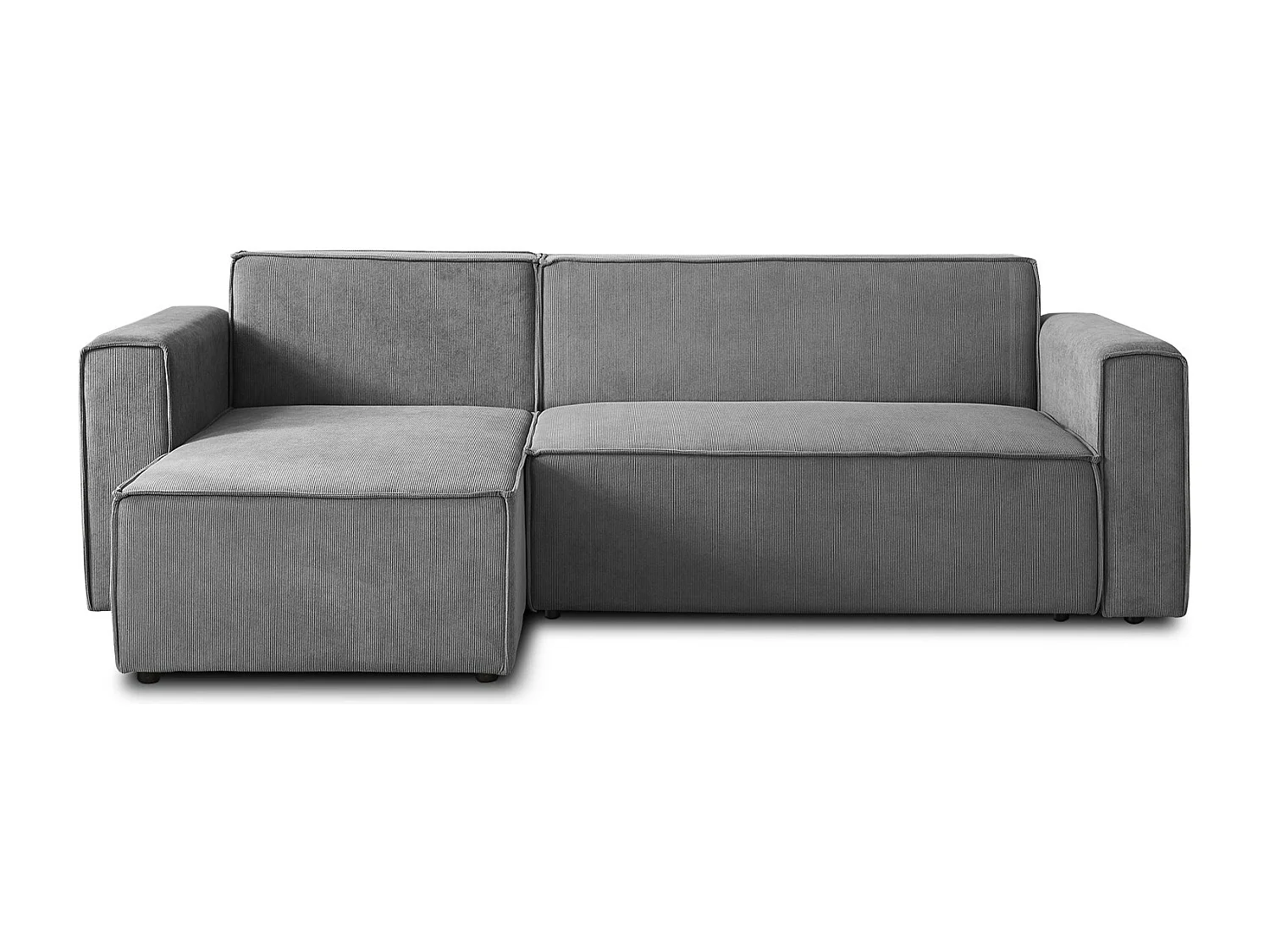 Canapé d'angle convertible réversible Lorenzo en velours côtelé Gris foncé