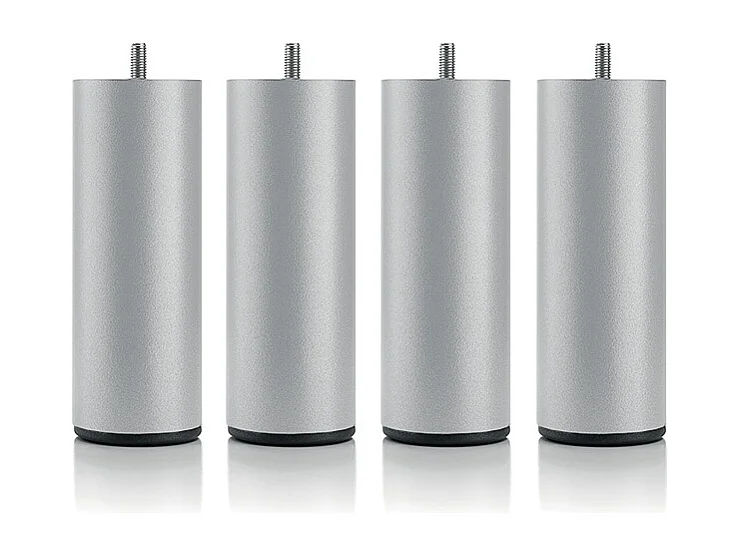 BELLECOUR LITERIE | Pied de lit cylindrique en métal Gris Hauteur 16 cm (vendu à l'unité)