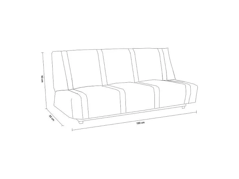 Sofá Cama Clic Clac 3 Lugares Preto Estilo Contemporâneo LENA