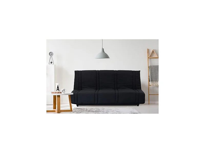 Banquette clic clac 3 places - tissu Noir - Style contemporain - L 193 x P 92 cm
