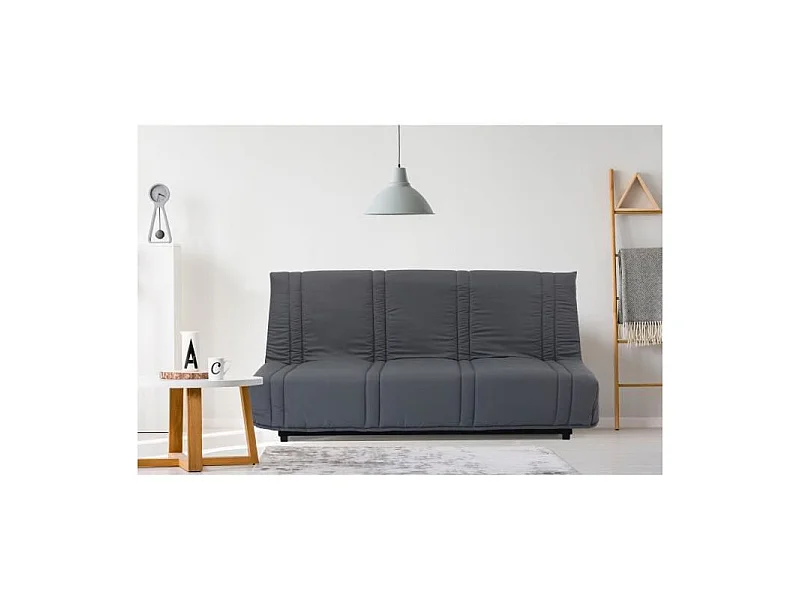 Banquette clic clac 3 places - tissu Noir - Style contemporain - L 193 x P 92 cm