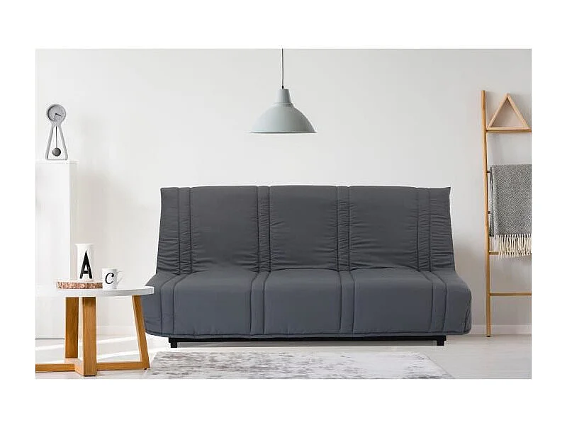 Banquette clic clac 3 places - tissu Noir - Style contemporain - L 193 x P 92 cm