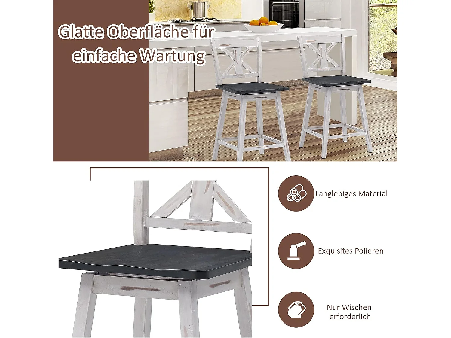 2er Set Vintage Barhocker