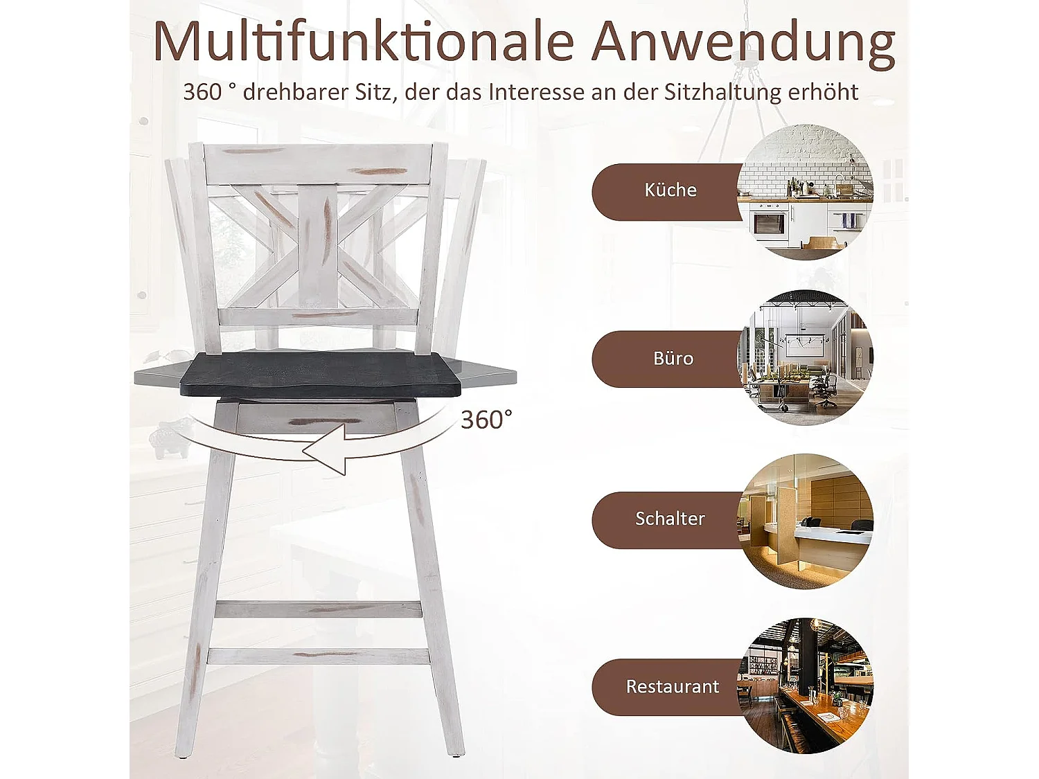 2er Set Vintage Barhocker