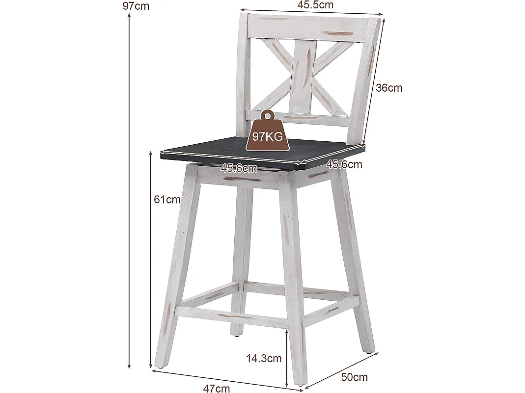 2er Set Vintage Barhocker